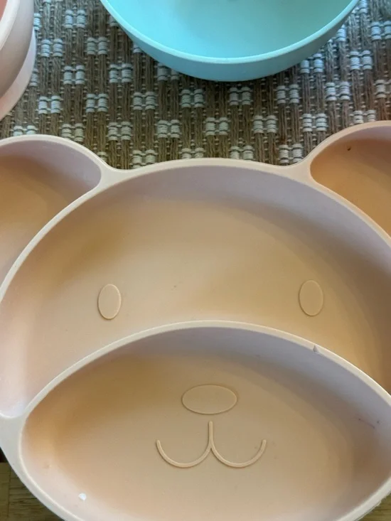 Assorted Kids Silicone Tableware Set - Pink, Peach, Blue, Mint - Picture 4 of 7